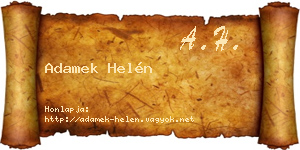 Adamek Helén névjegykártya
