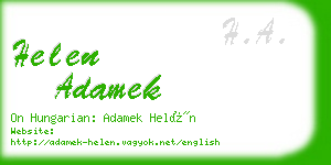 helen adamek business card